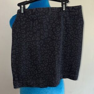 Tinseltown Black Charcoal Leopard Print Pencil Skirt